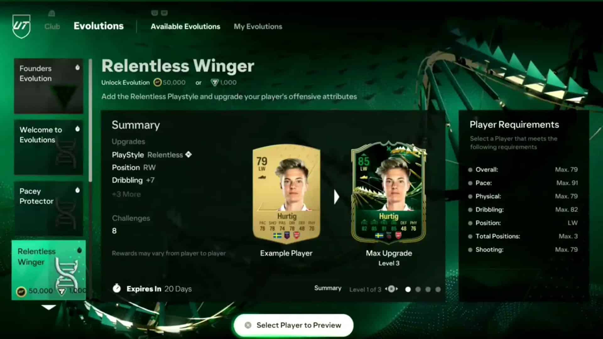 EA FC 24 Evolution Cards