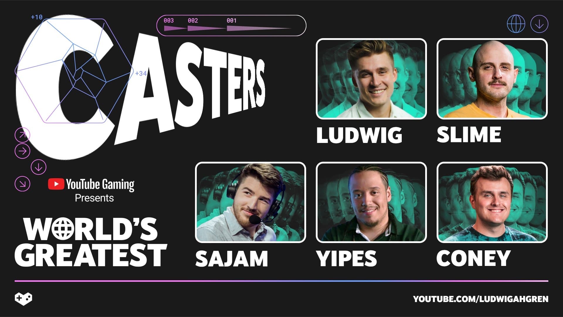 Here are your casters for YouTube's World's Greatest Gaming Tournament!