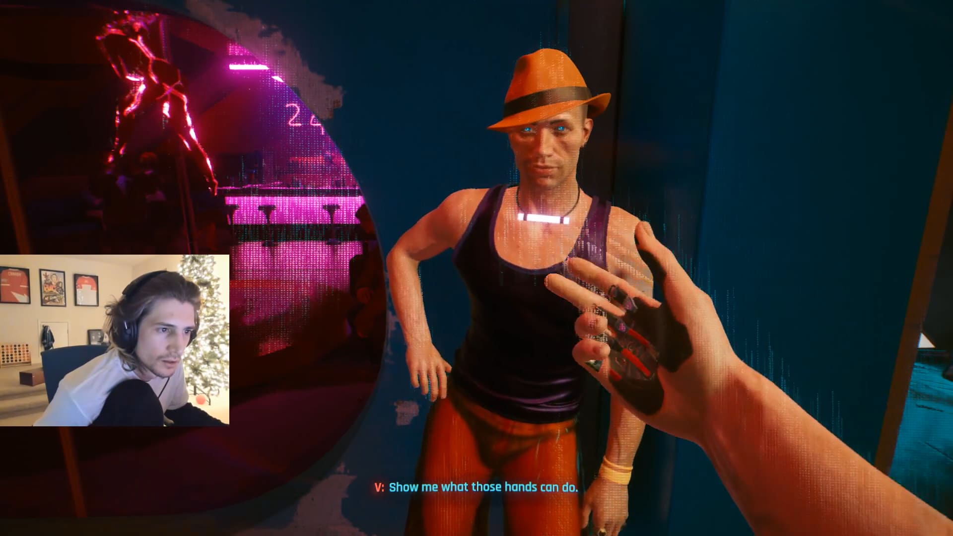 xQc makes the wrong choice while playing Cyberpunk 2077