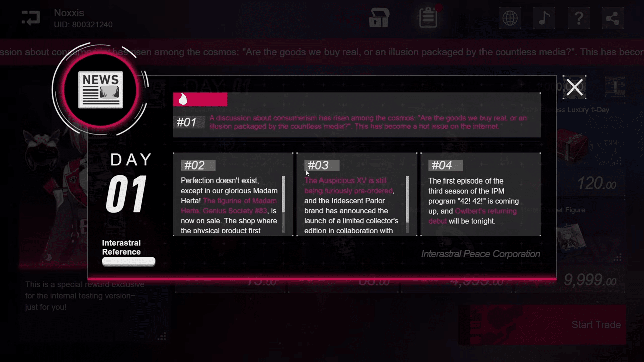 Simulated Market Honkai Star Rail