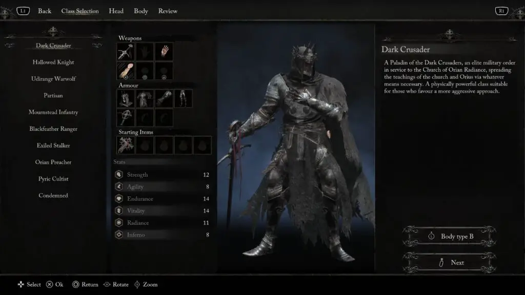 Lords of the Fallen character creation