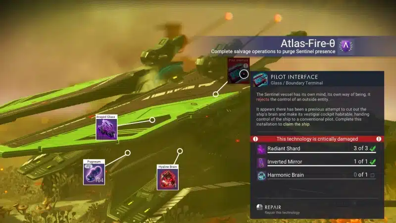 Finding Harmonic Brain On Corrupted Planets In No Man's Sky