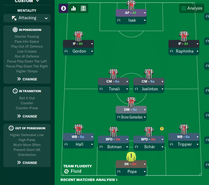 Newcastle United Taking on Europe - A Football Manager 24 Story, Part 3 A tactical tweak