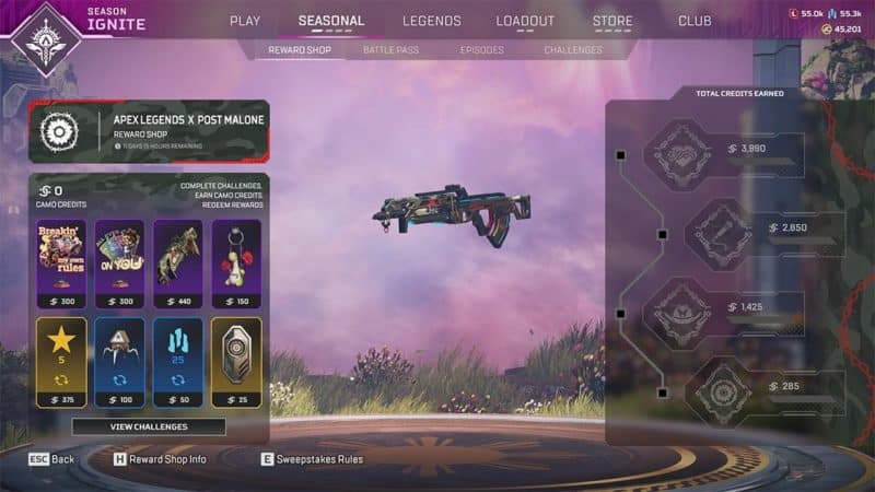 Earn Camo Credits to use in the Post Malone Event Reward Shop.