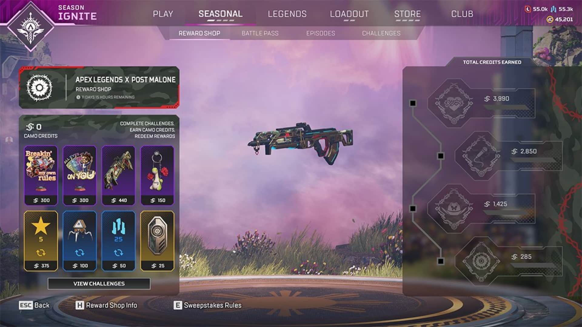 Earn Camo Credits to use in the Post Malone Event Reward Shop.