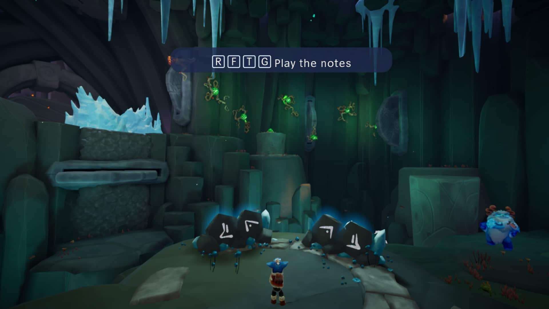 Nunu can use his Svellsongur to solve various puzzles and open up passageways.