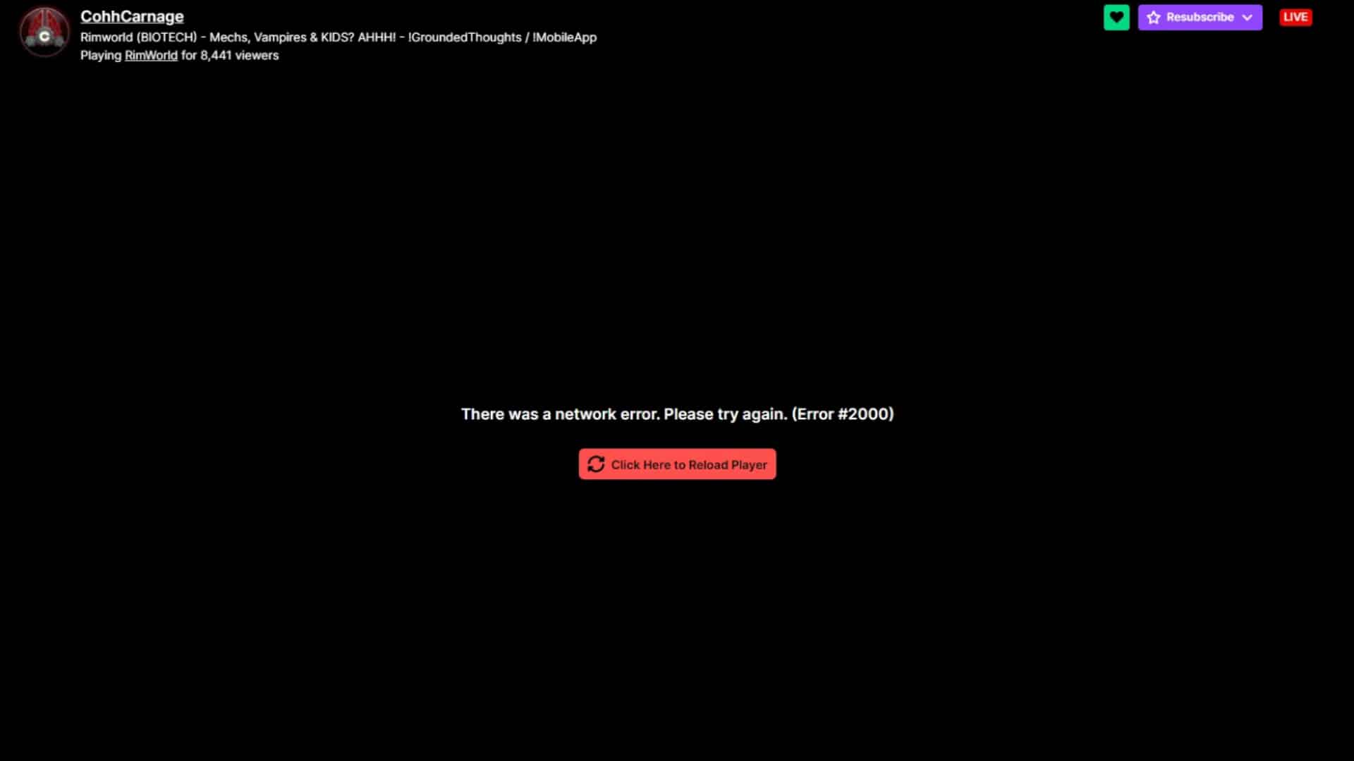 How To Fix The Twitch Network Error 2000