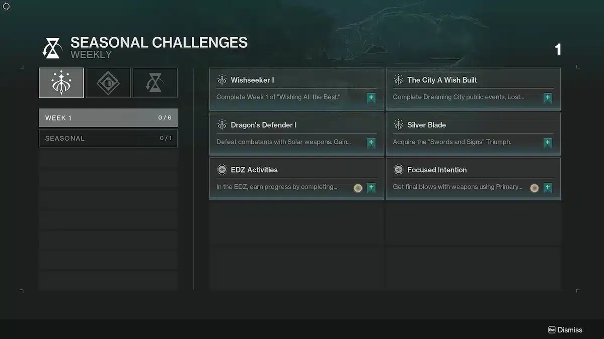 Destiny 2 Season of the Wish Challenges