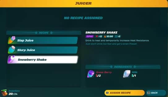 Lego Fortnite Snowberry Shake: Crafting and Uses