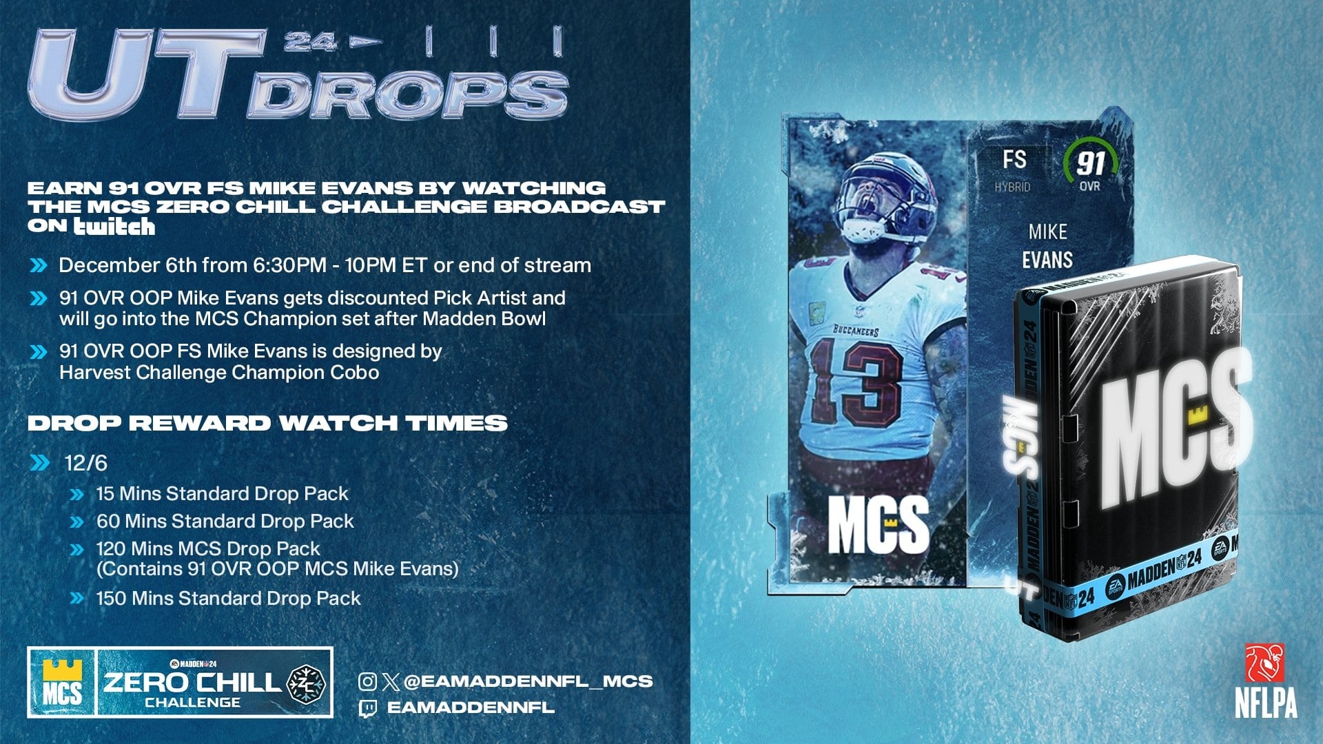 The Zero Chill Challenge will have some sweet Twitch Drop rewards, including a free 91 OVR Mike Evans.