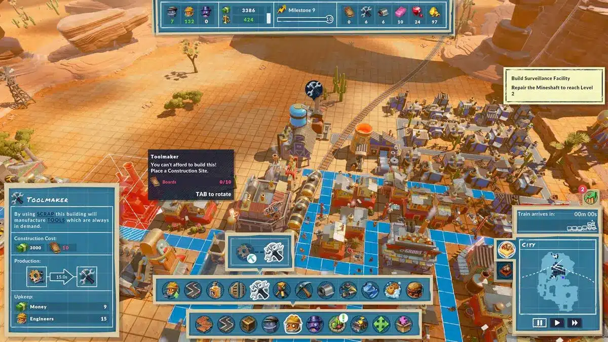 SteamWorld Build engineer buildings