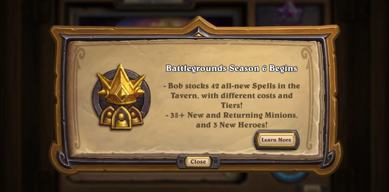 hearthstone battlegrounds season 6