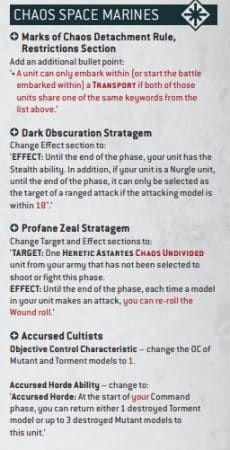 Warhammer 40k Balance Dataslate January