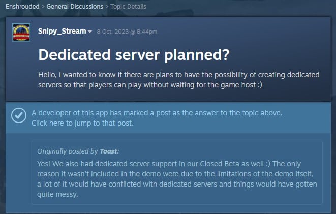 Enshrouded Dedicated Servers