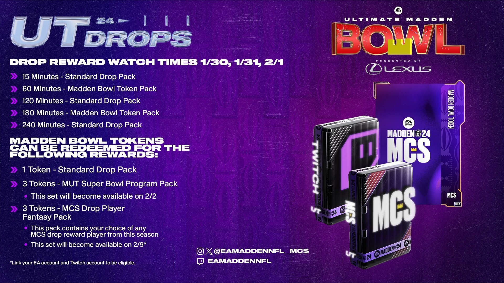 Here are the Twitch rewards for the Ultimate Madden Bowl!