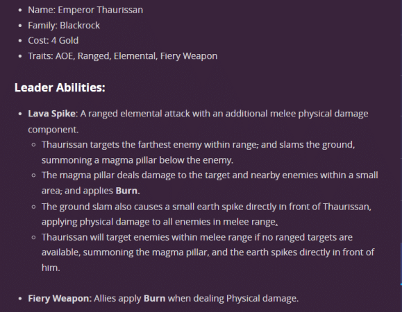 Warcraft Rumble Emperor Thaurissan Guide