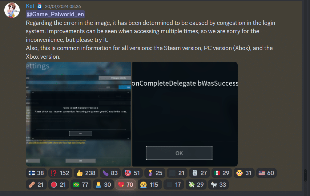 Known Bugs and Error Codes in Palworld