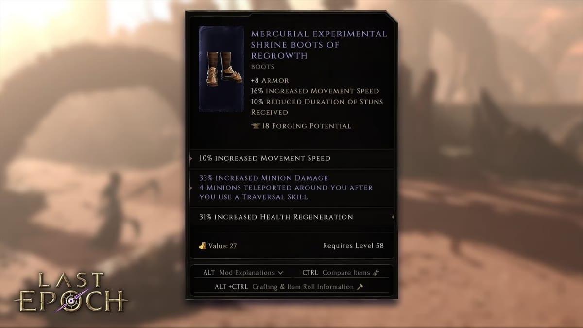 Last Epoch Experimental Items