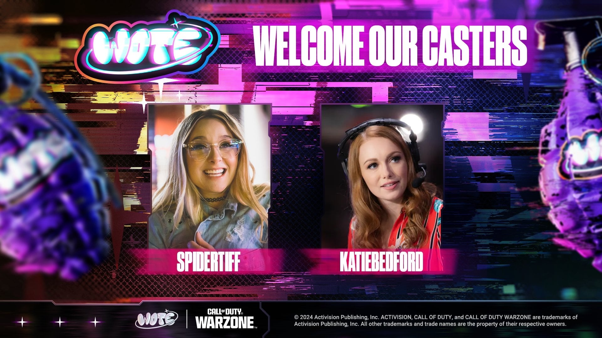 Here are the casters for today's tournament. 