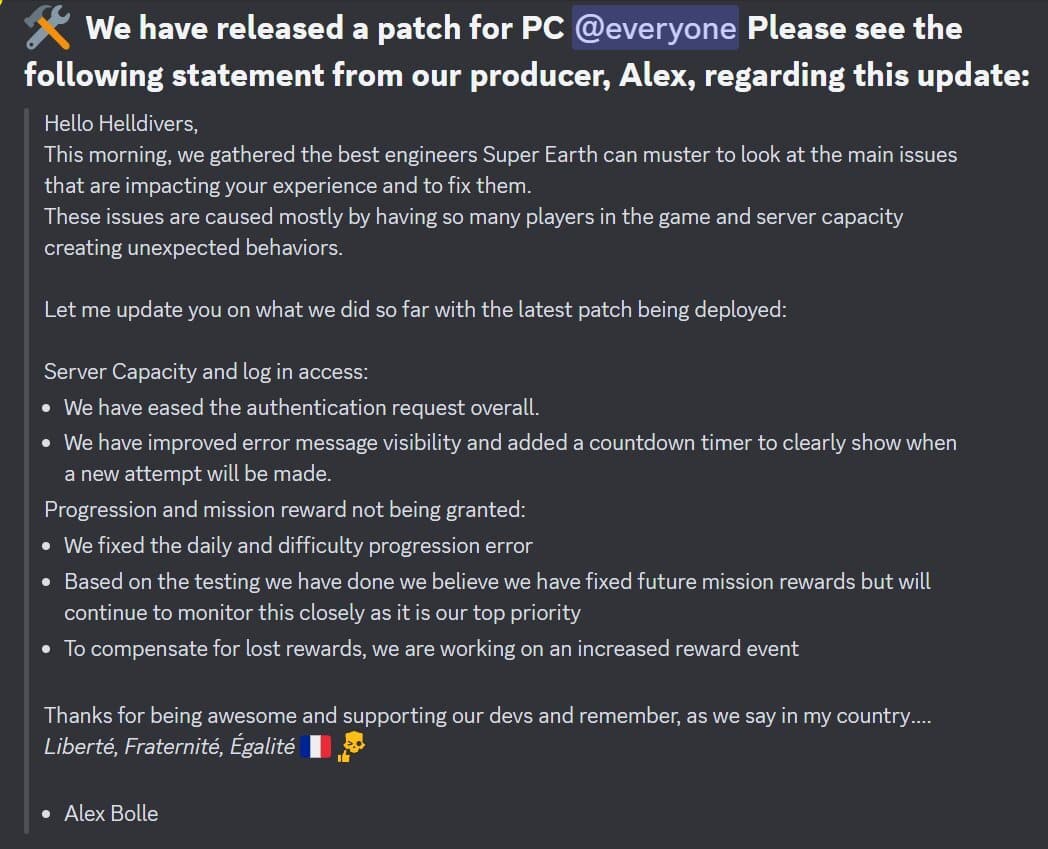 Helldivers 2 Crashing on PC Fixed: New Helldivers 2 PC Patch Released
