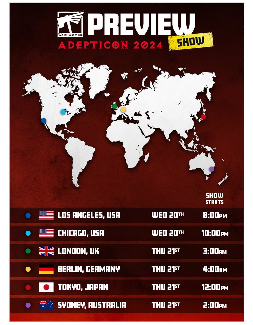 in the venue, as well as on the official Warhammer Twitch channel