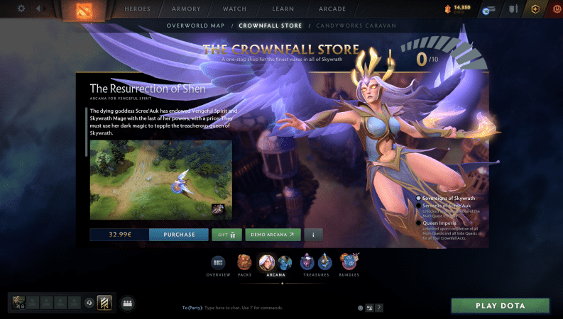 Dota 2 Crownfall Arcana - How To Get Bonus Styles For Vengeful Spirit and Skywrath Mage