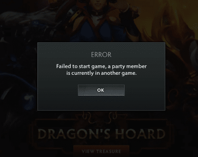 FIX – Dota 2 Failed To Start A Game, A Party Member Is In Another Game Error – How To Do It