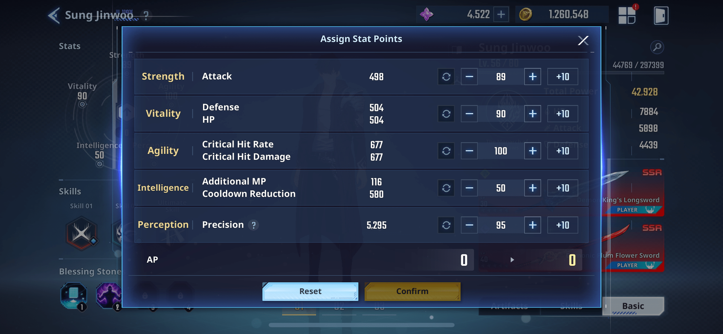 solo leveling arise stats