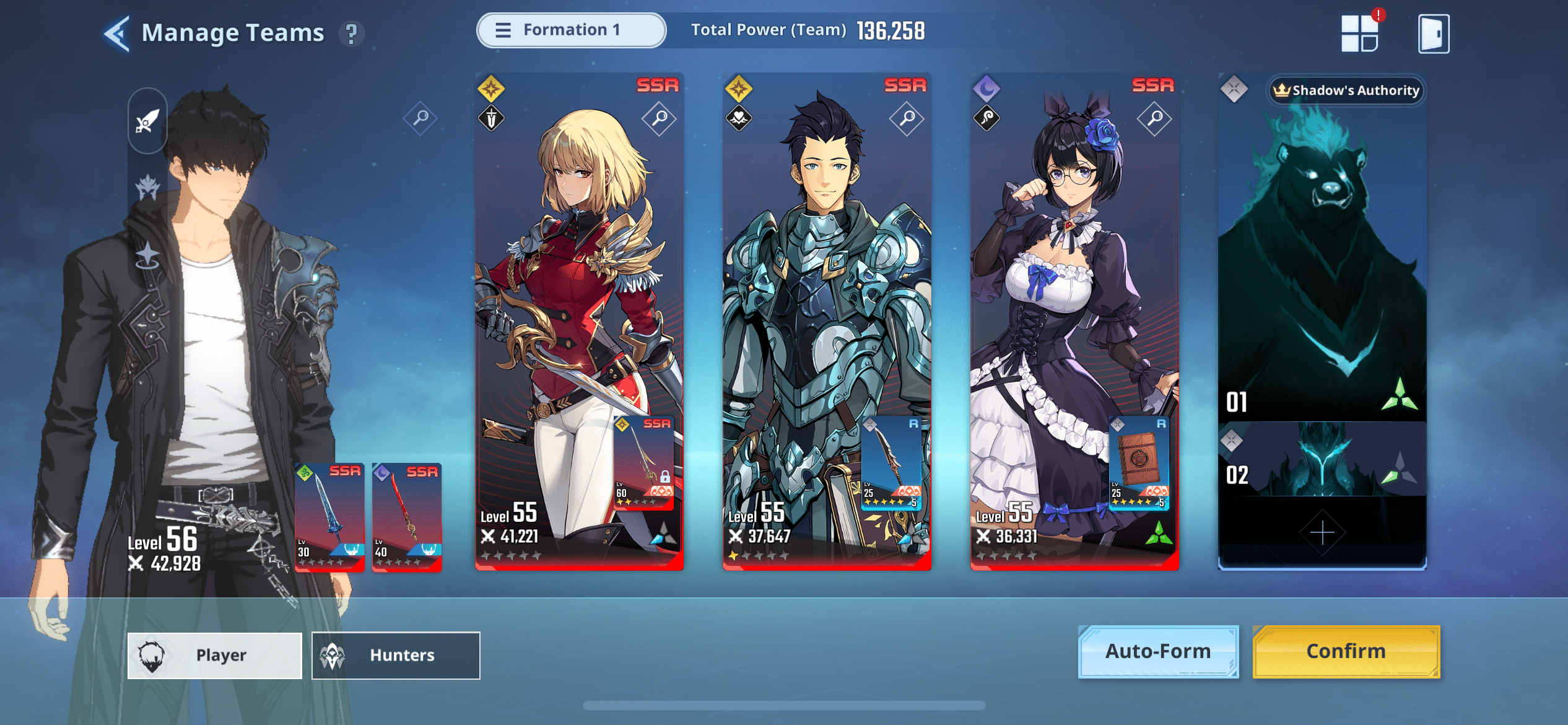 solo leveling arise teams