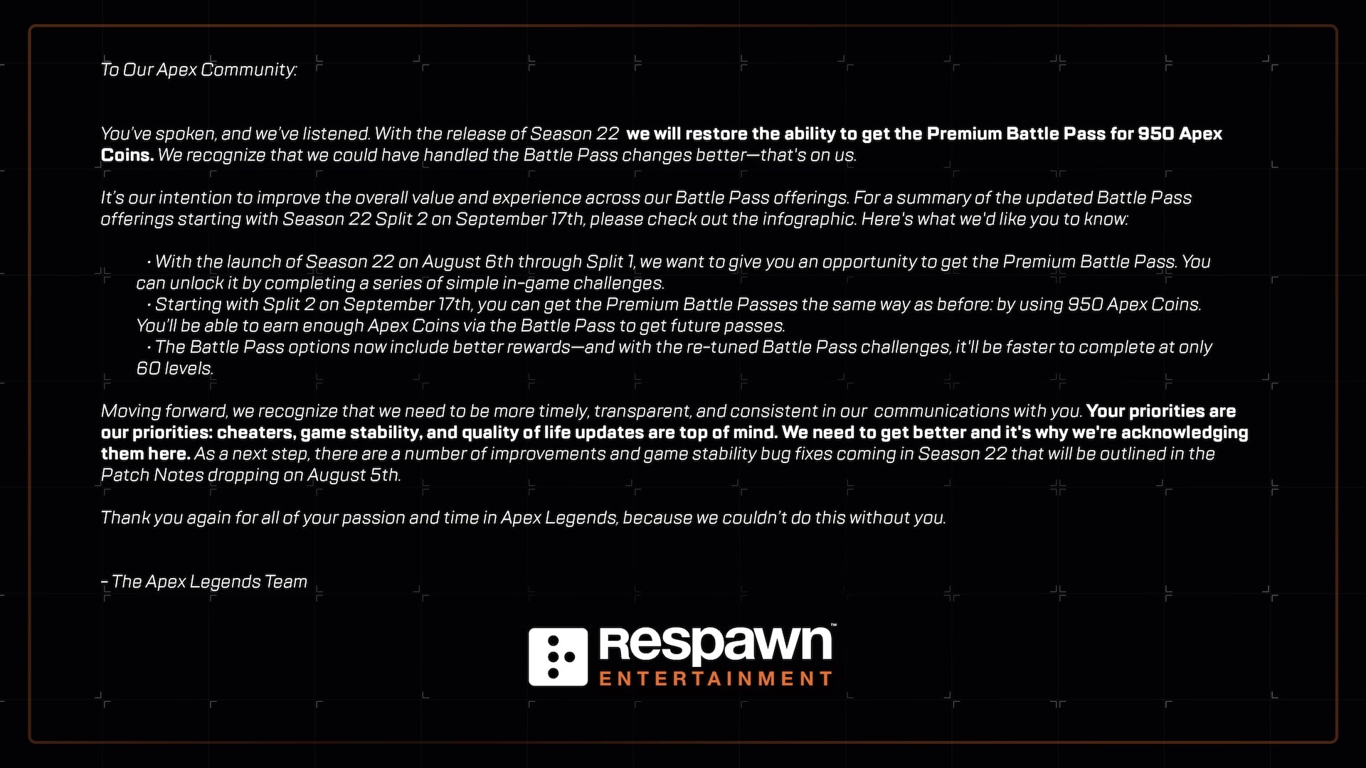 Apex Legends Battle Pass Changes