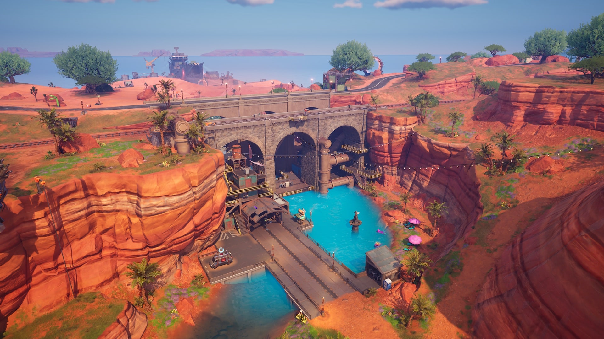 How to damage opponents at fortnite landmarks