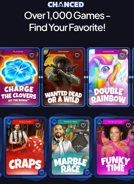 chanced casino game selection