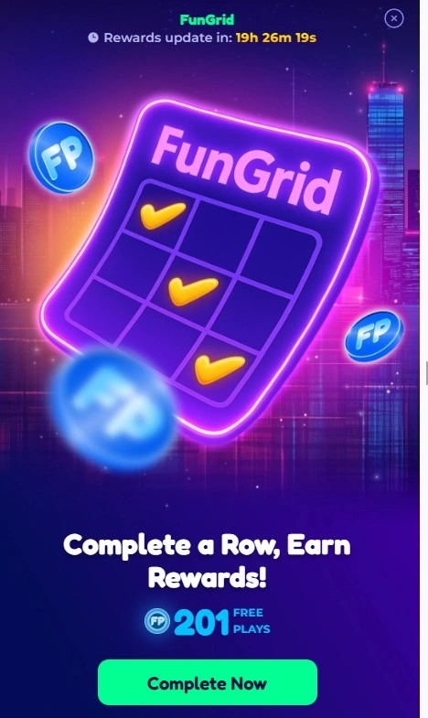 Funzcity casino daily rewards: FunGrid