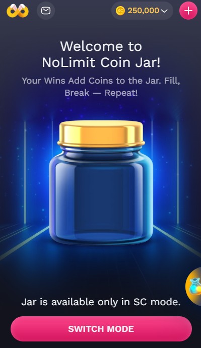 Nolimitcoins Coin Jar new feature: Play to fill the jar and get free SC