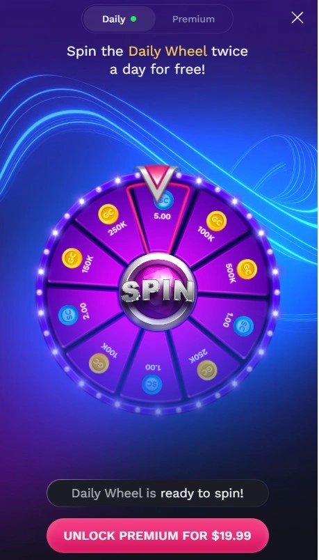 NoLimitCoins daily wheel spins