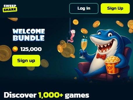 Sweepshark casino welcome offer: get 125,000 coins instantly