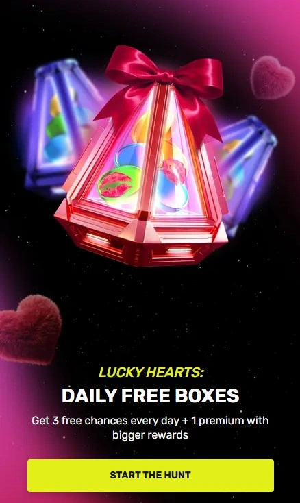 taofortune lucky hearts daily free boxes