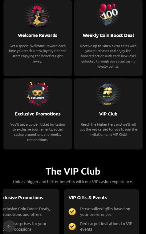 McLuck VIP Luck and loyalty rewards