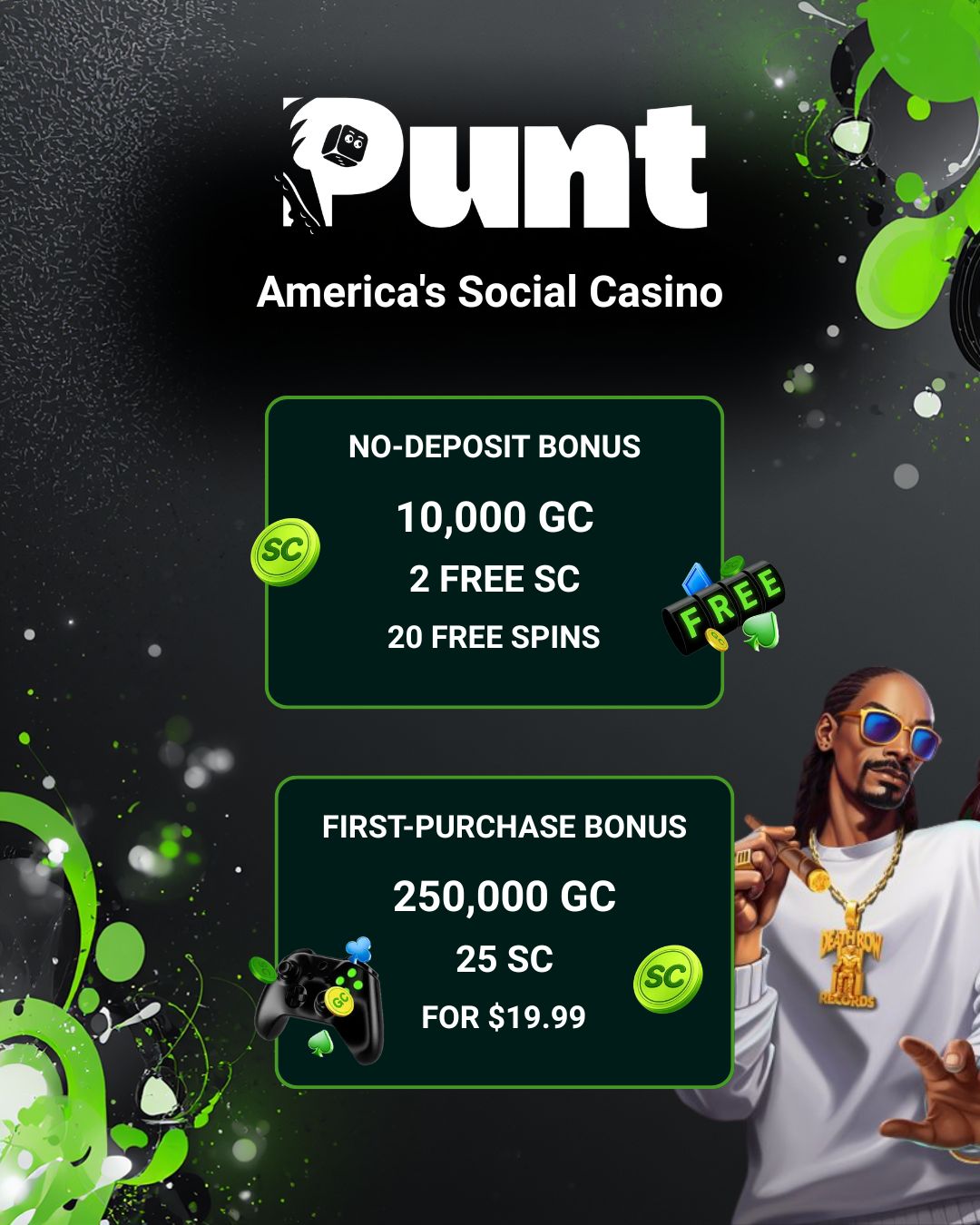 Punt.com sweeps casino bonus (ESTNN)