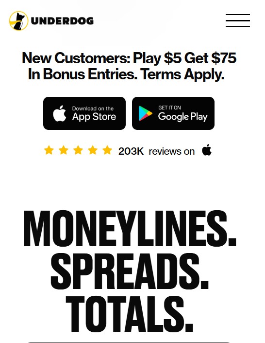 Underdog welcome offer