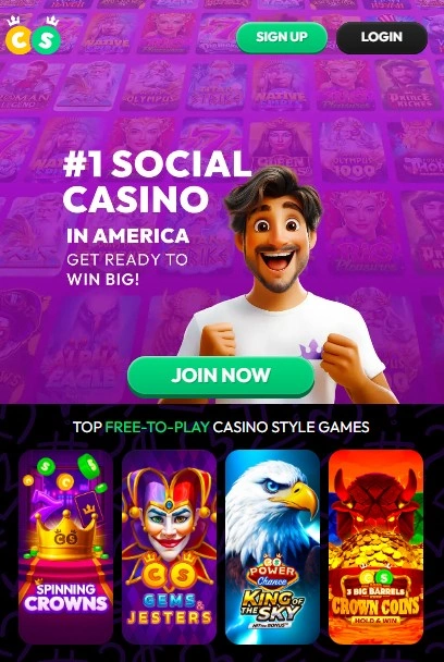 crown coin sweepstakes casino sign up offer