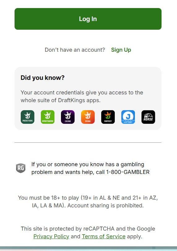 Draftkings DFS sign up