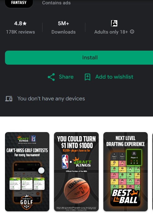 Draftkings app