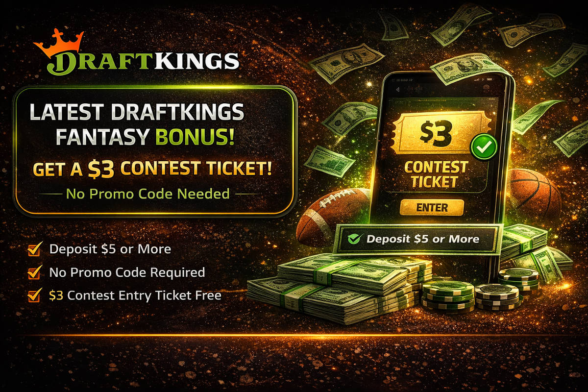 DraftKings Fantasy Promo Code 2026: Get a $3 Free Contest Ticket