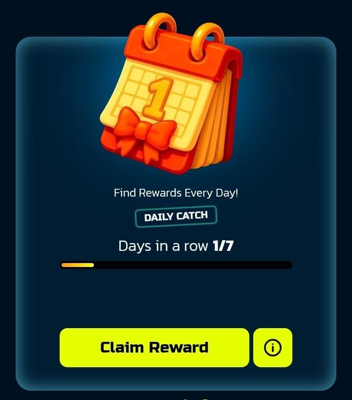 Sweep shark daily login bonus: Day 1 out of 7