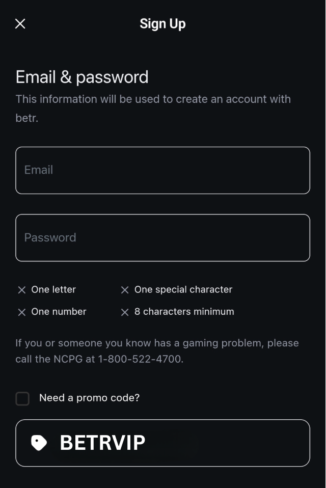 Betr promo code field during sign up