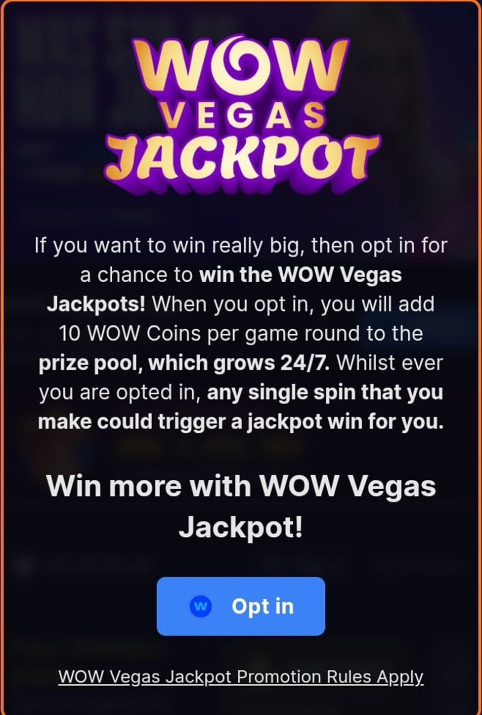 WOW Vegas Jackpot