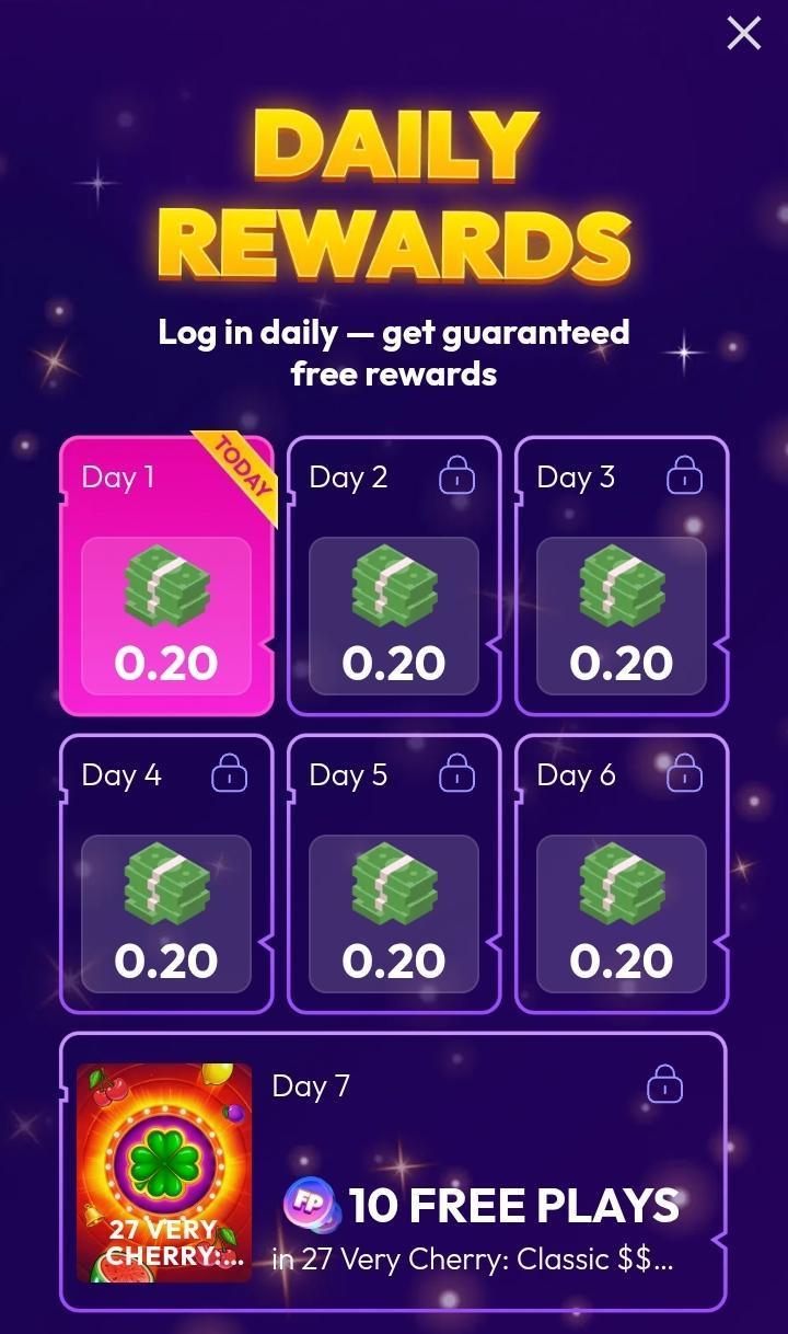 Funrize daily rewards