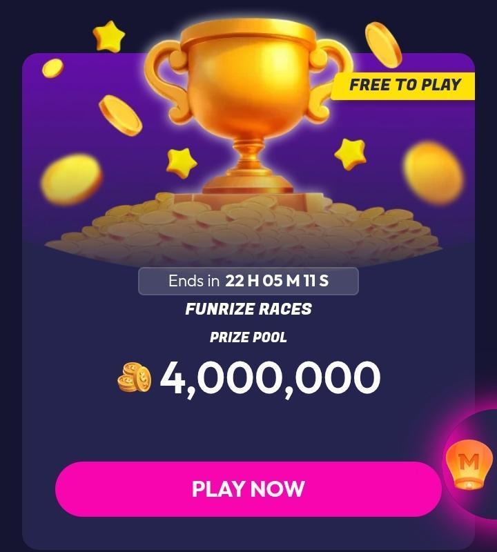 Funrize free to play points earned